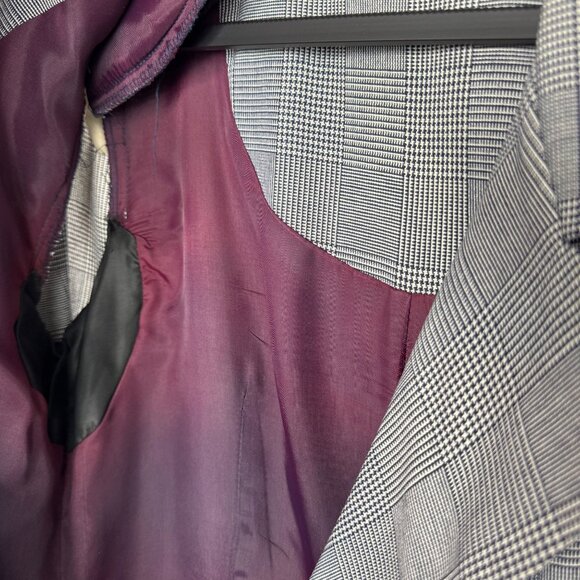 Vintage Talbots Houndstooth Double-Breasted Blazer Dress Gold Buttons Size 10‎ - Picture 9 of 13